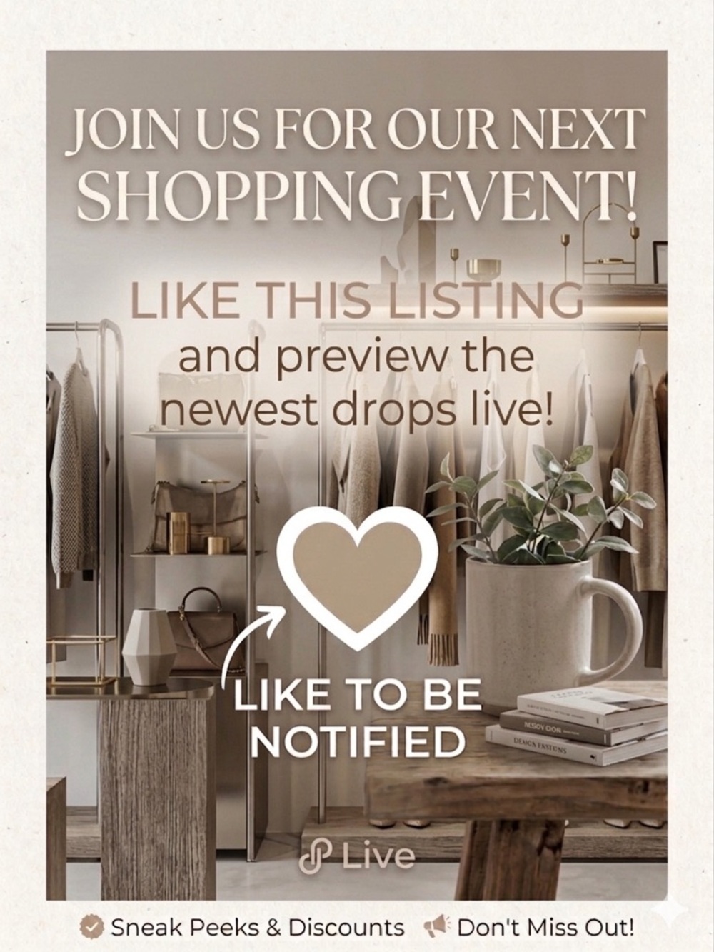 POSHMARK LIVE🔔~ LIKE TO BE NOTIFIED 🔔